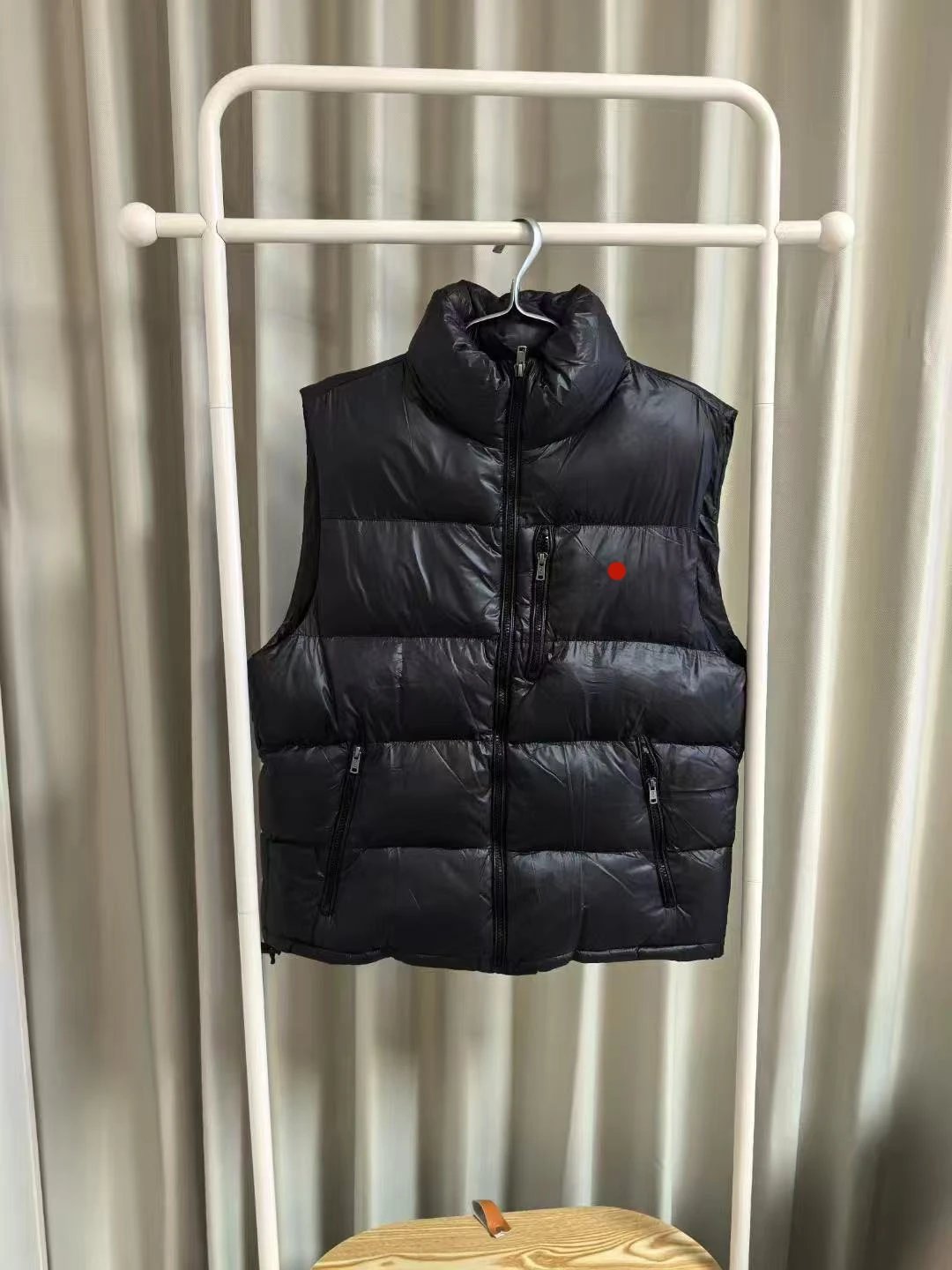 Moncler Down Vest Black with Red Dot Logo - 1