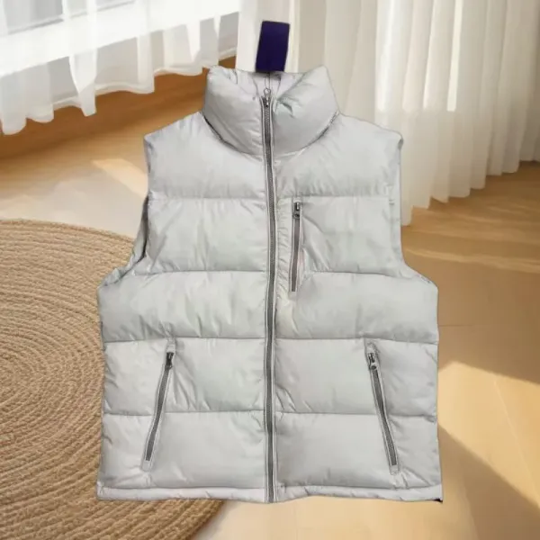 Design Puffer Vest Light Gray Outerwear - 1