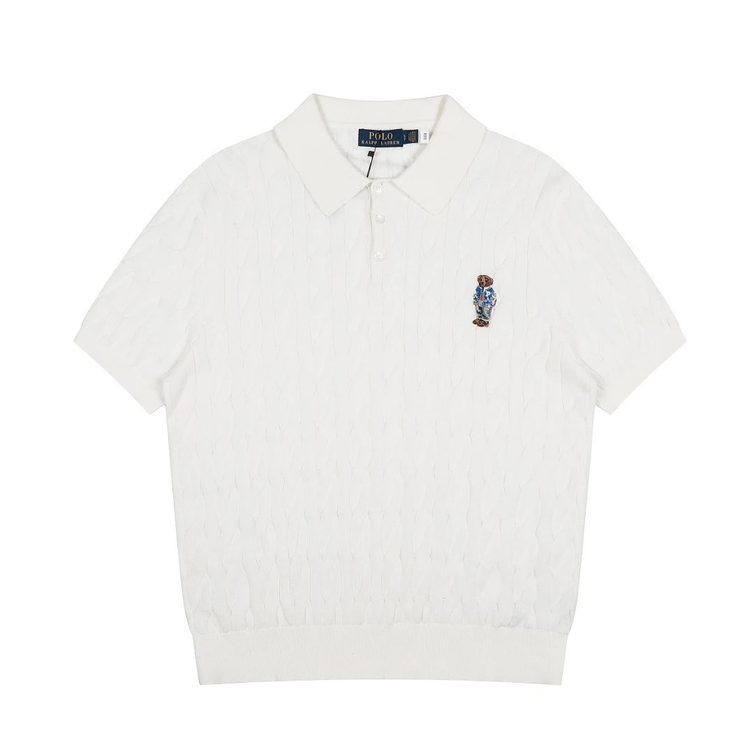 Polo Ralph Lauren Cable Knit Polo Navy Tops Polo - 3