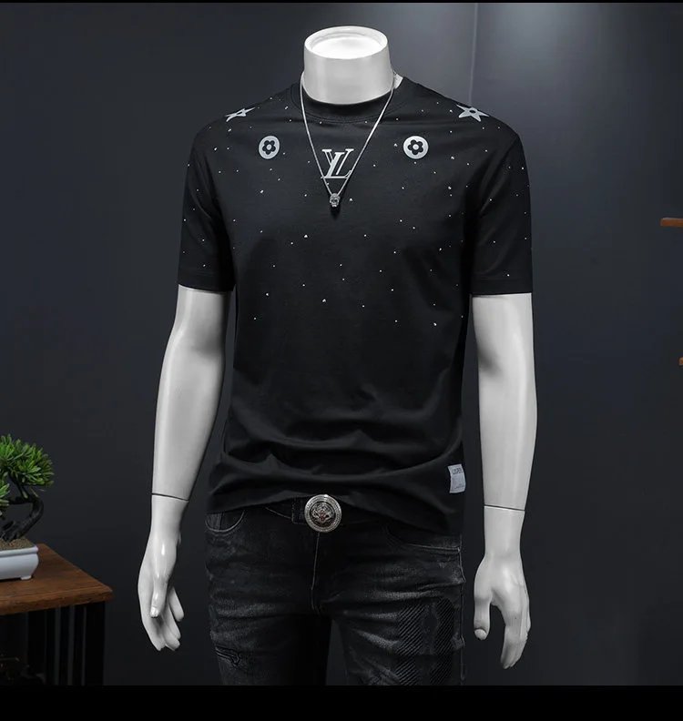 Design Embellished Star and Floral Graphic T-Shirt White - 7