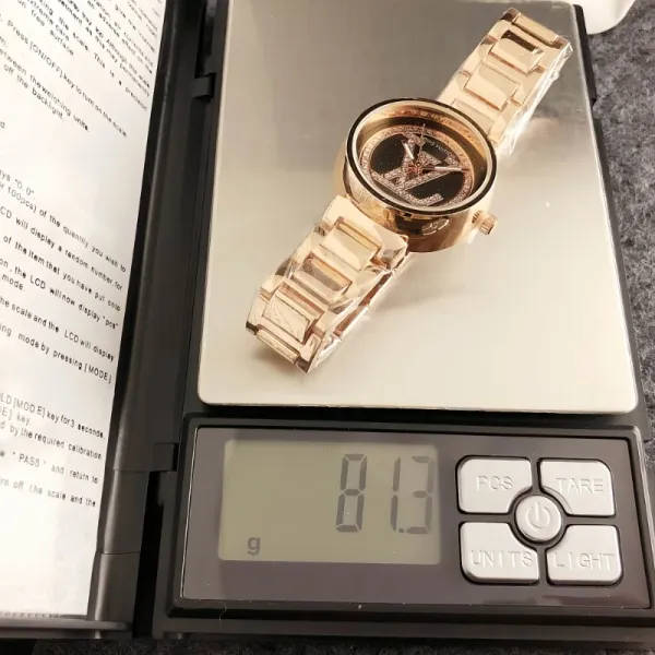 Louis Vuitton Monogram Logo Watch Gold Black Quartz Watch Watches - 12