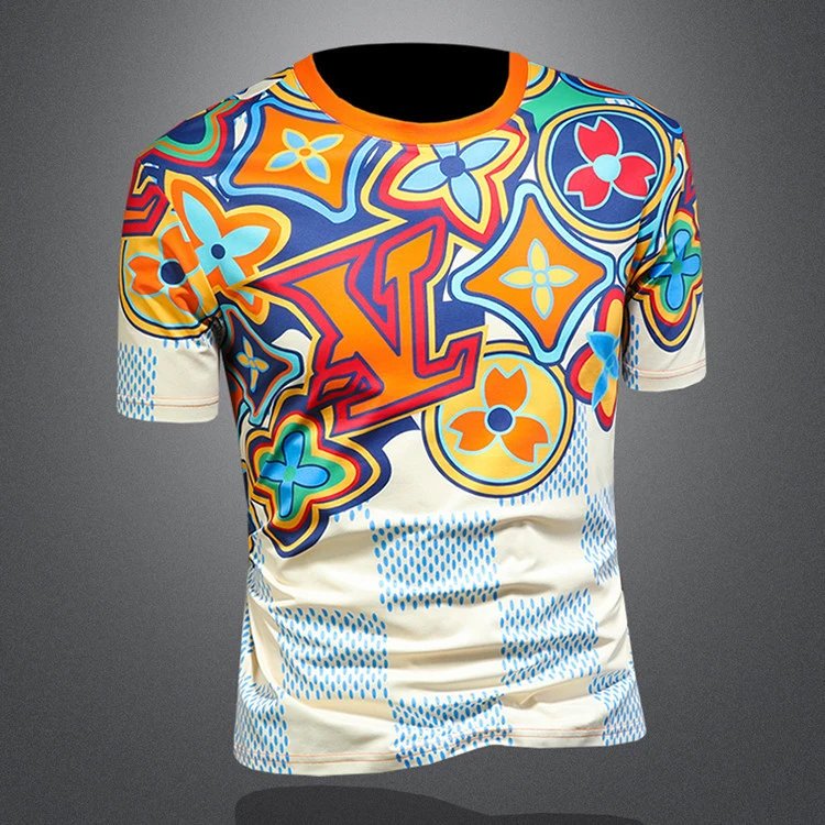 Design Multicolor Graphic Print T-Shirt - 7