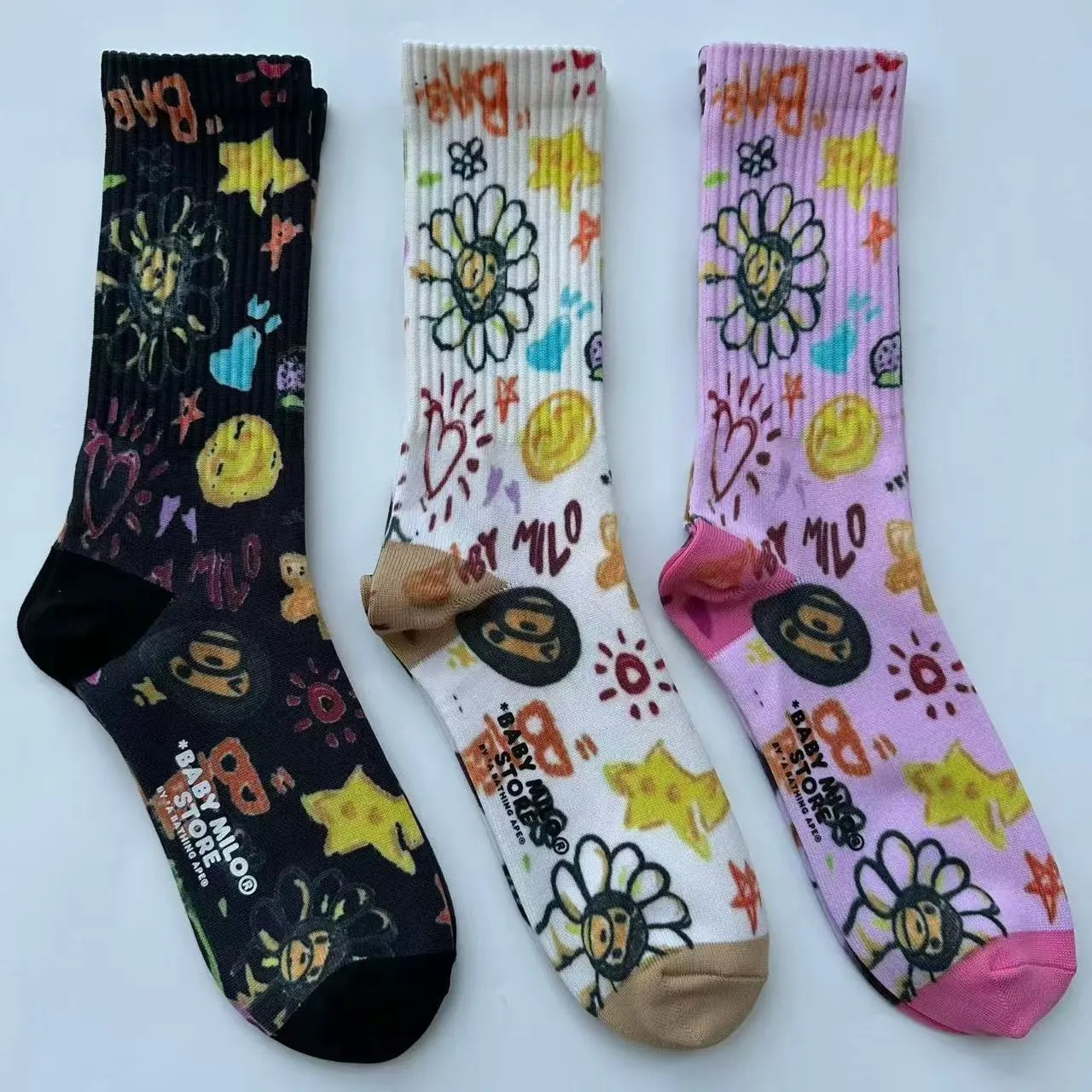 A Bathing Ape Baby Milo Store Multicolor Graphic Socks - 2