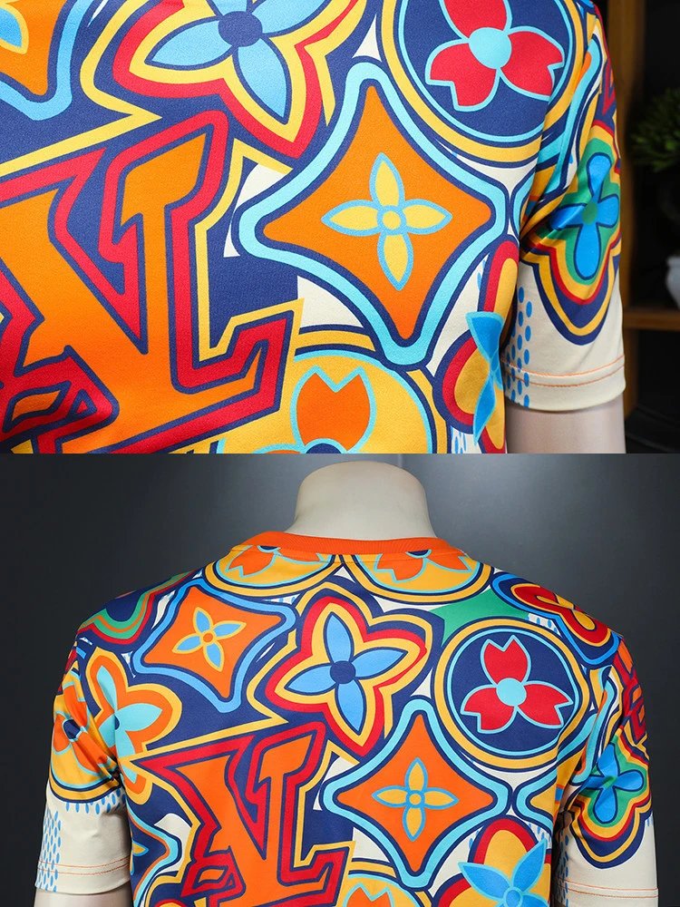 Design Multicolor Graphic Print T-Shirt - 10