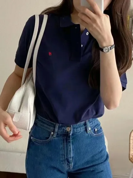 Fred Perry Polo Navy with Red Laurel Wreath Polo Tops.polo - 1