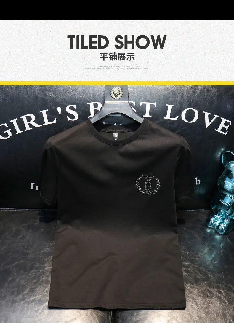 Design Embroidered Crest Logo Black T-Shirt Tops.t Shirts - 6