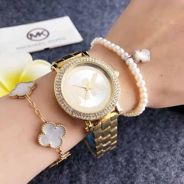 Michael Kors MK Logo Crystal-Embellished Silver Watch Watches - 9