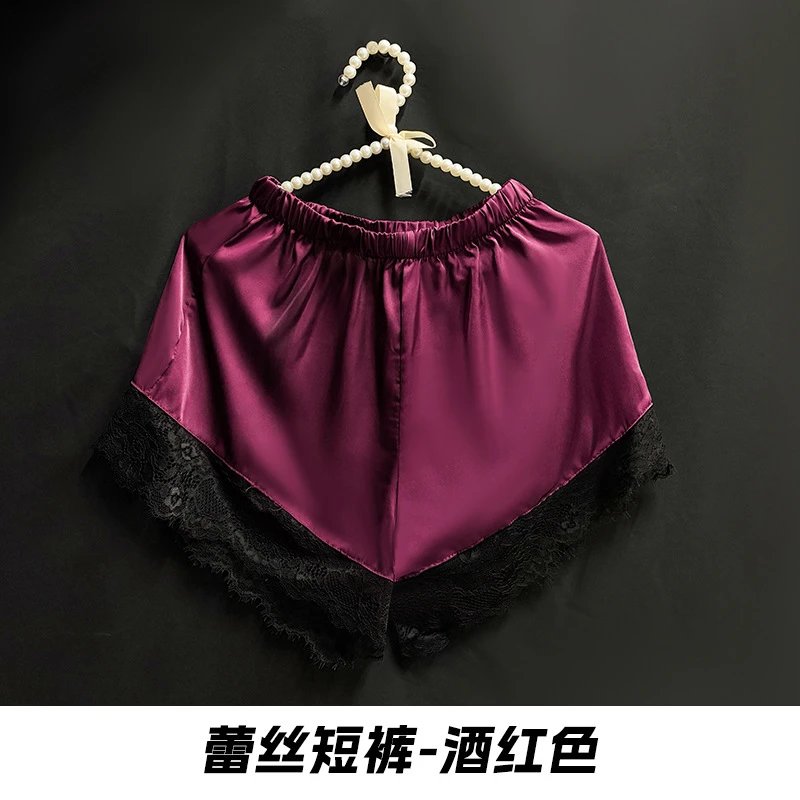 酒红短裤