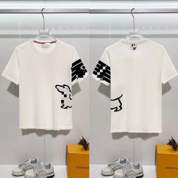 Thom Browne Dog Motif Knit T-Shirt White - 1