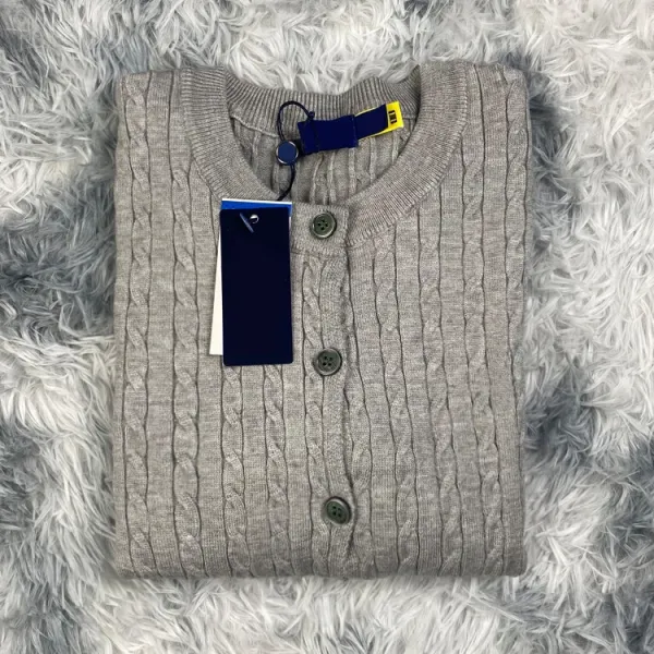 Design Navy Cable Knit Button-Front Cardigan - 5