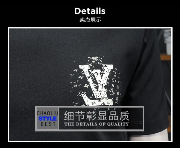 Louis Vuitton LV Monogram Distressed Print White T-Shirt Tops.t Shirts - 4