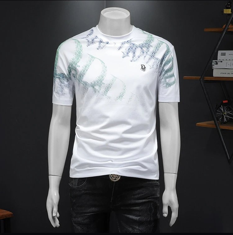 Design Graphic Print Crocodile Texture Black T-Shirt - 11