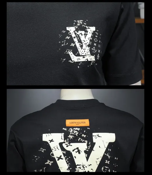 Louis Vuitton LV Monogram Distressed Print White T-Shirt Tops.t Shirts - 14