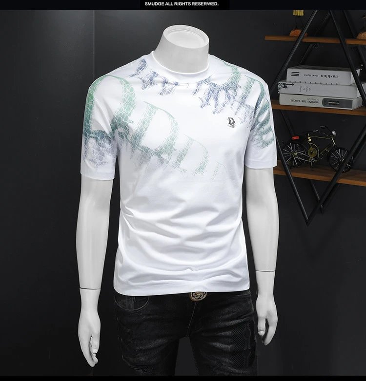 Design Graphic Print Crocodile Texture Black T-Shirt - 13