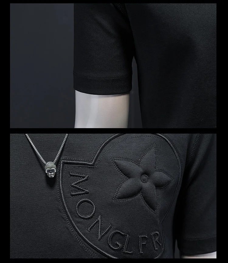 Moncler Logo Embossed White T-Shirt - 13