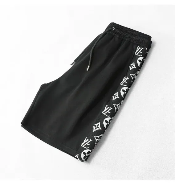 Louis Vuitton Monogram Print T-Shirt and Shorts Set Black - 10