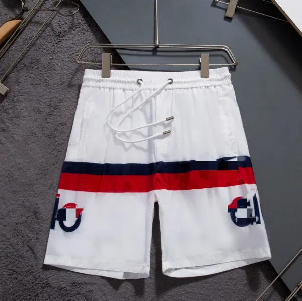 Design Sporty Stripe Shorts White Red Navy - 1