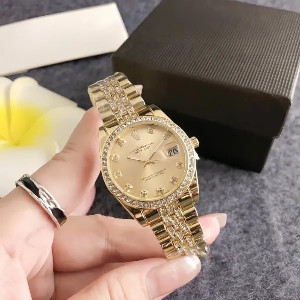 Rolex Oyster Perpetual Datejust Pink Dial Diamond Bezel Stainless Steel Watch Watches - 12