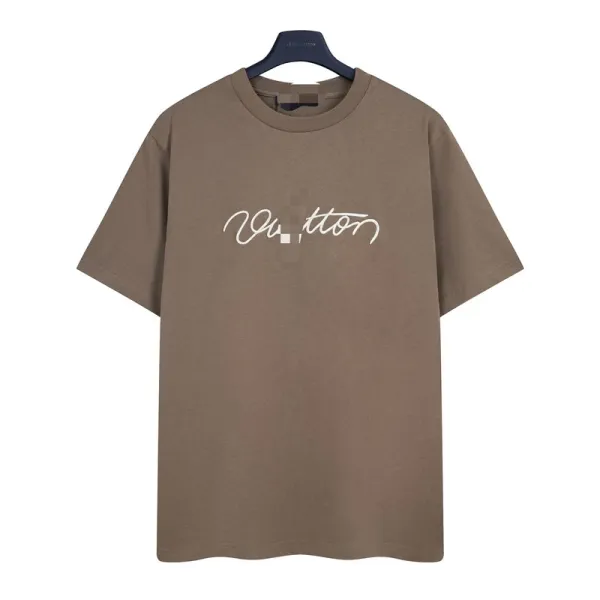 Louis Vuitton Script Logo T-Shirt Taupe - 1