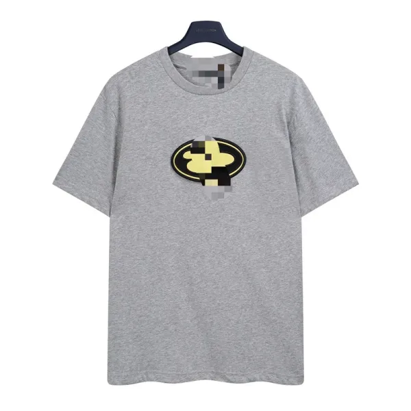 Design Pixelated Logo Graphic T-Shirt Gray - 1