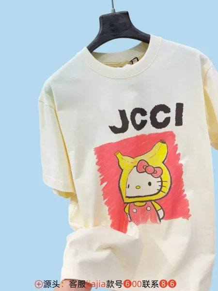 Hello Kitty x JCCI Banana Hat Graphic T-Shirt Beige - 1