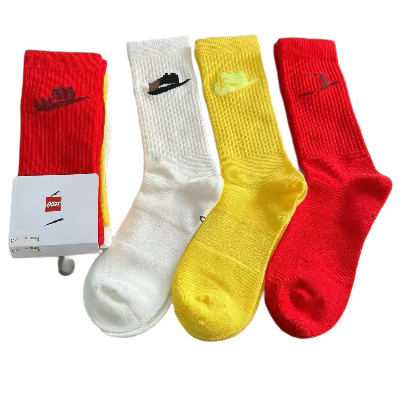 Nike x LEGO Socks Set Purple, White, Black - 4