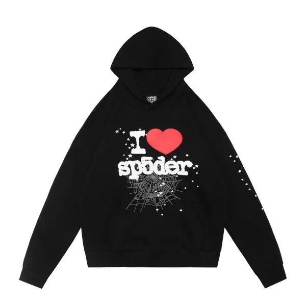 Spider I Love Spider Graphic Hoodie and Sweatpants Set Gray - 4