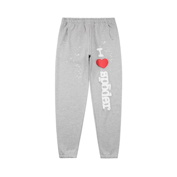 Spider I Love Spider Graphic Hoodie and Sweatpants Set Gray - 7