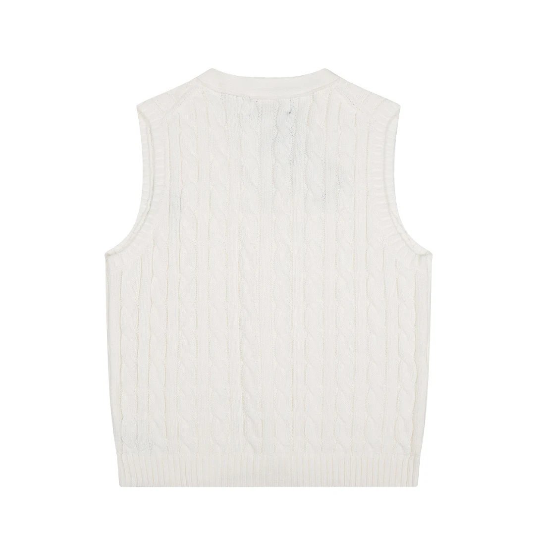 Polo Ralph Lauren Cable Knit V-Neck Vest Red - 4