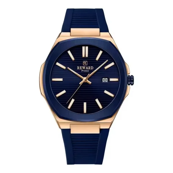 Design Reward Prime Navy Blue and Rose Gold Quartz Watch Watches - 1