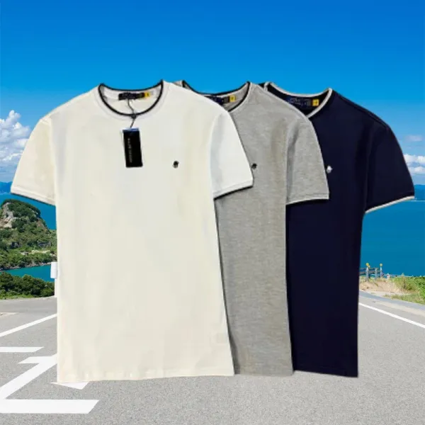 Design Classic Crew Neck T-Shirt Navy with Contrast Trim - 8