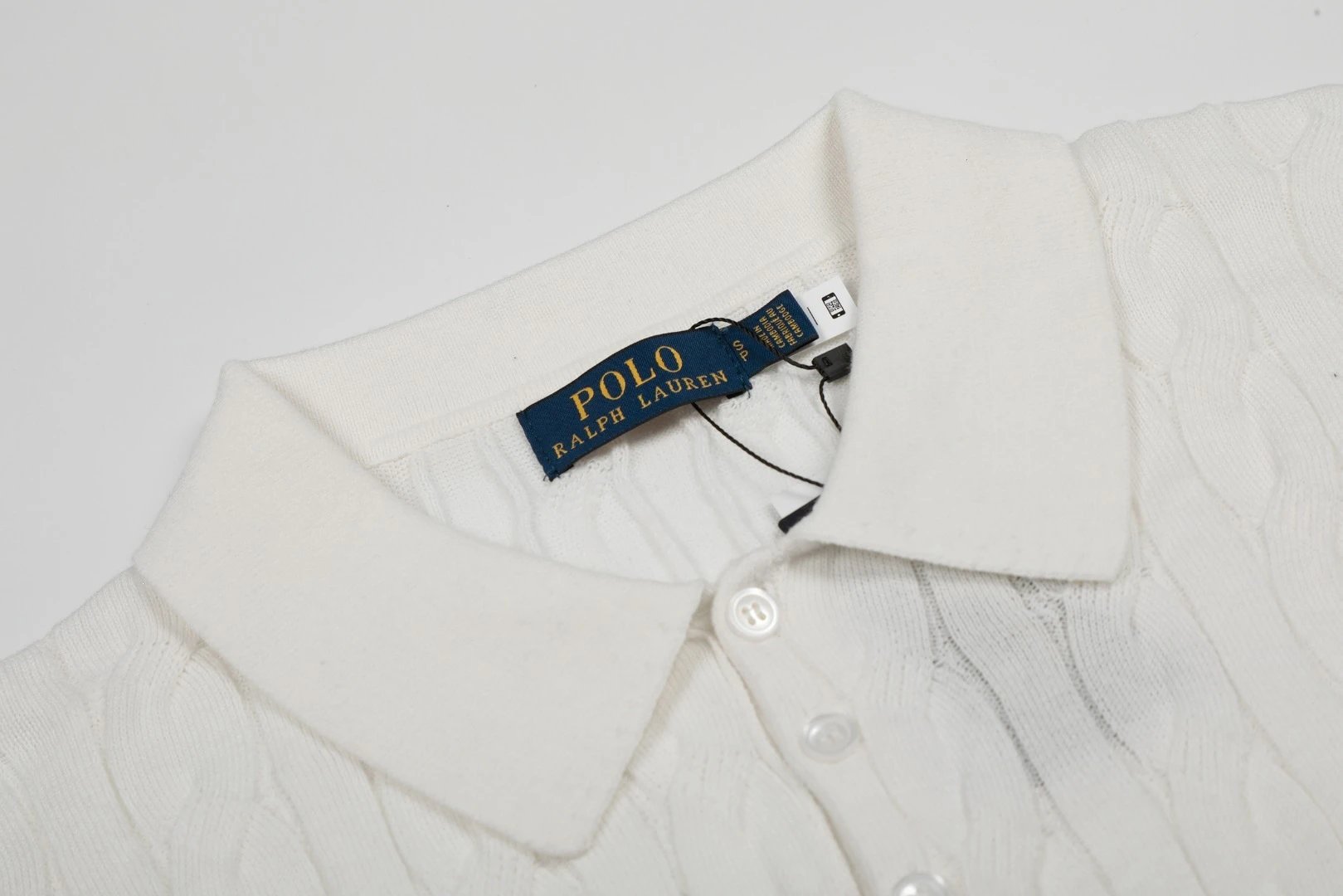 Polo Ralph Lauren Cable Knit Polo Navy Tops Polo - 5