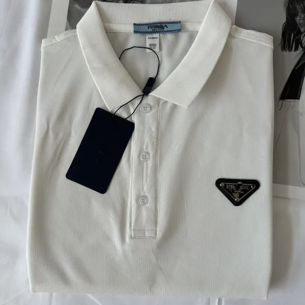 Prada Triangle Logo Polo Shirt Olive Green - 6