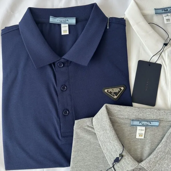Prada Triangle Logo Polo Shirt Olive Green - 11