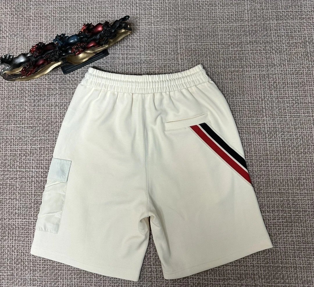 Moncler Logo Stripe Shorts Beige - 6