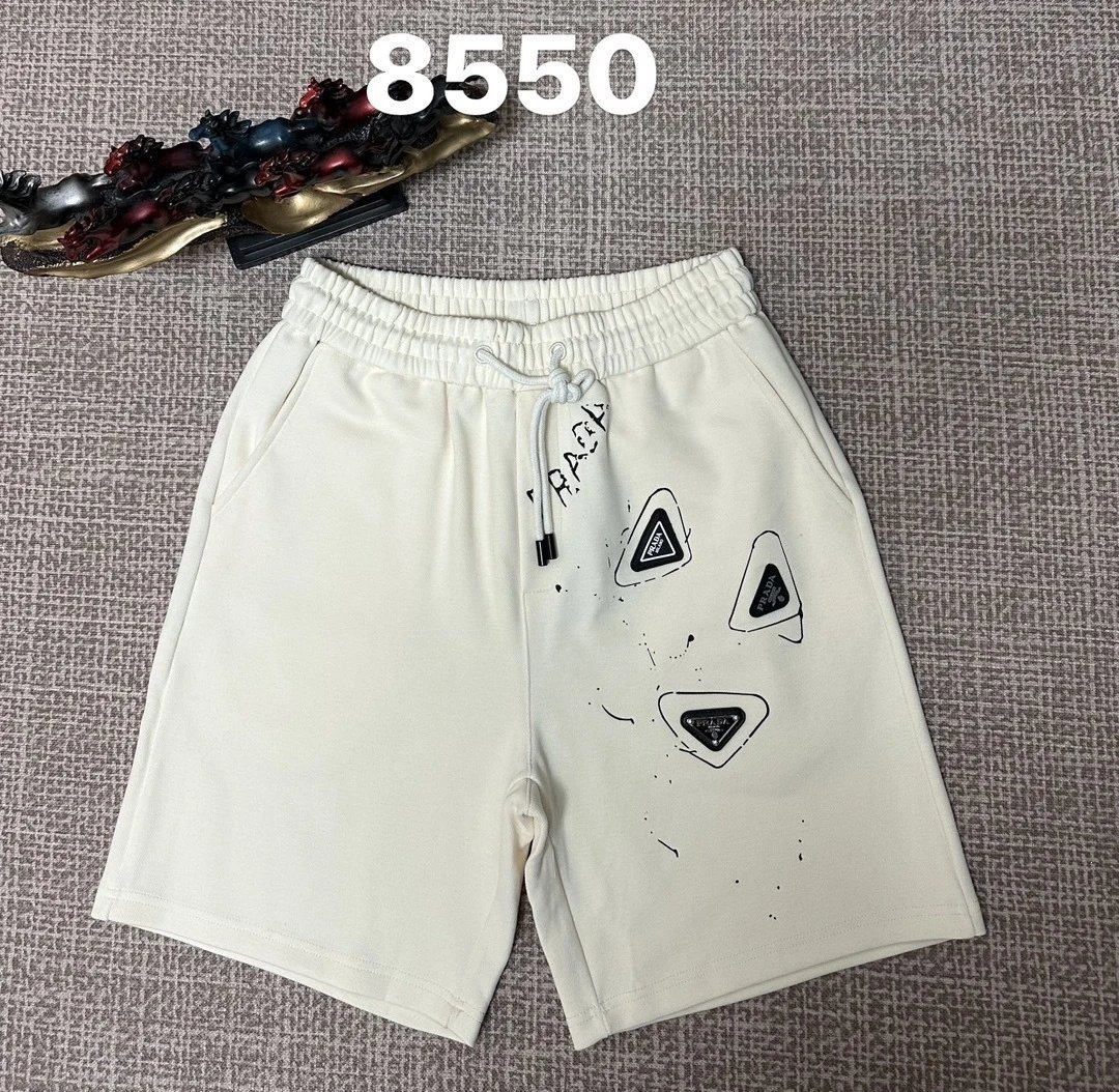 Moncler Logo Stripe Shorts Beige - 14