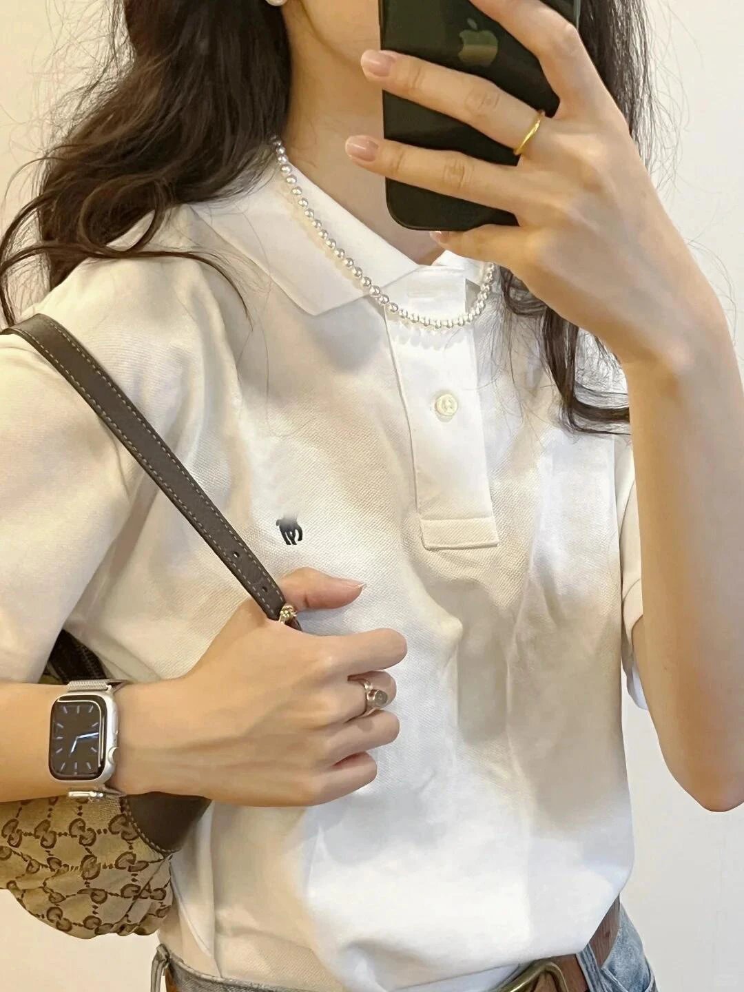 Gucci GG Marmont Mini Shoulder Bag Beige Crossbody Bag - 1
