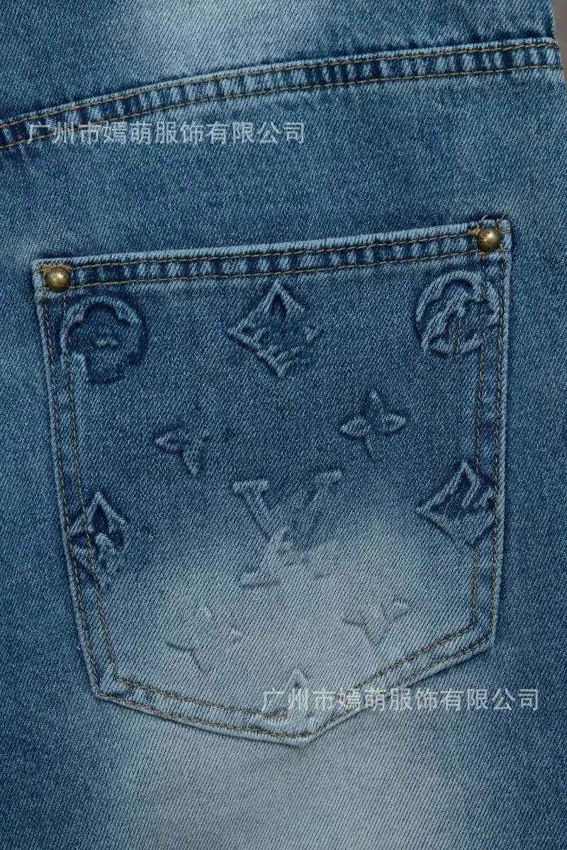 Design Denim Shorts Black with Embroidered Logo - 14