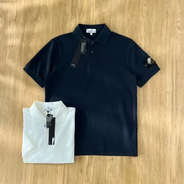 Stone Island Polo Shirt Navy and White - 9
