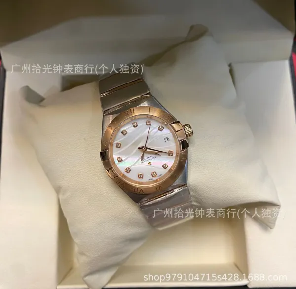 Omega Constellation Co-Axial Chronometer Mother-of-Pearl Dial Rose Gold and Steel Watch Watches - 1