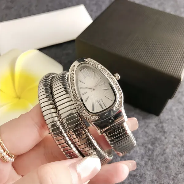 Design Snake Coil Bracelet Watch Silver Watches - 1