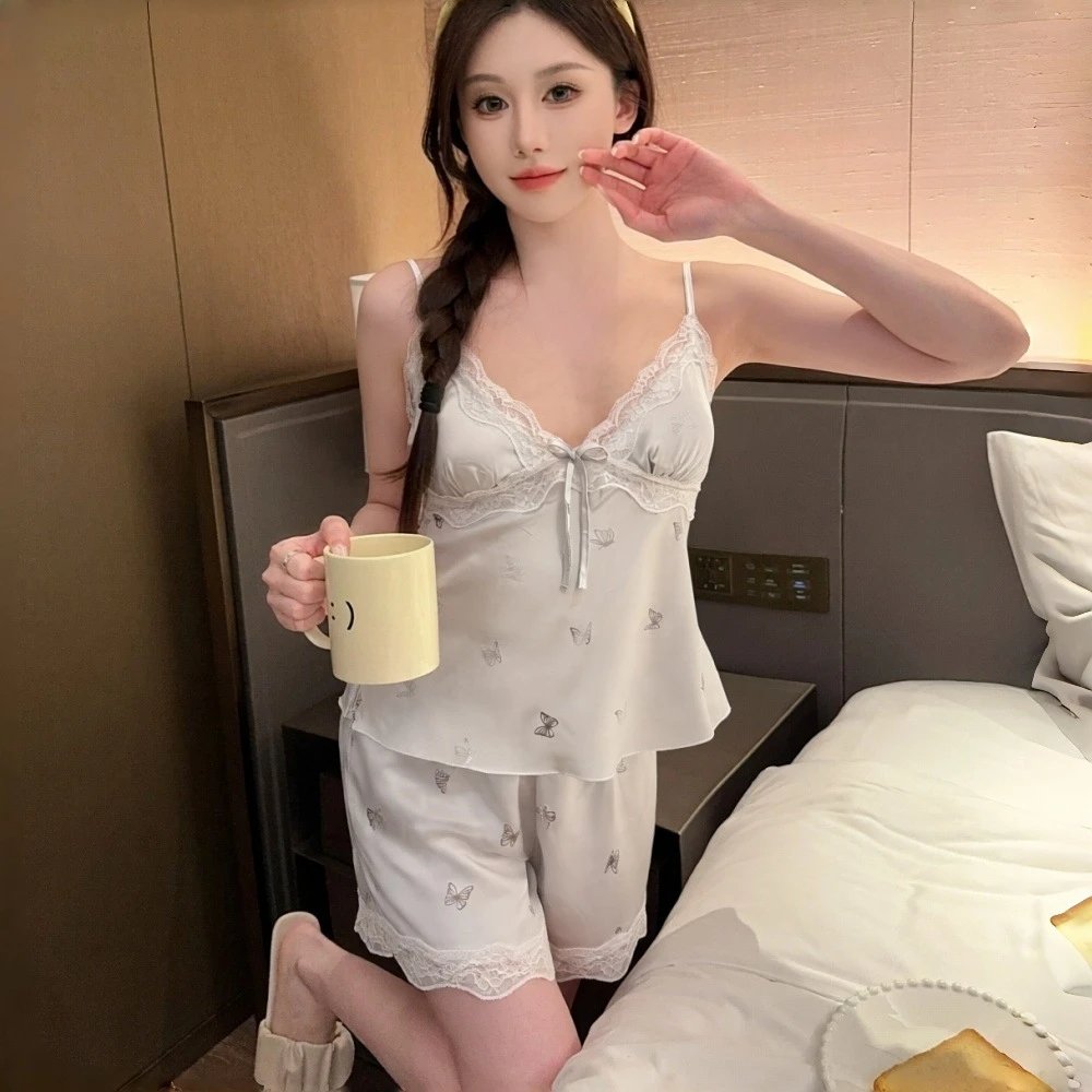 淡蓝色（吊带短裤）