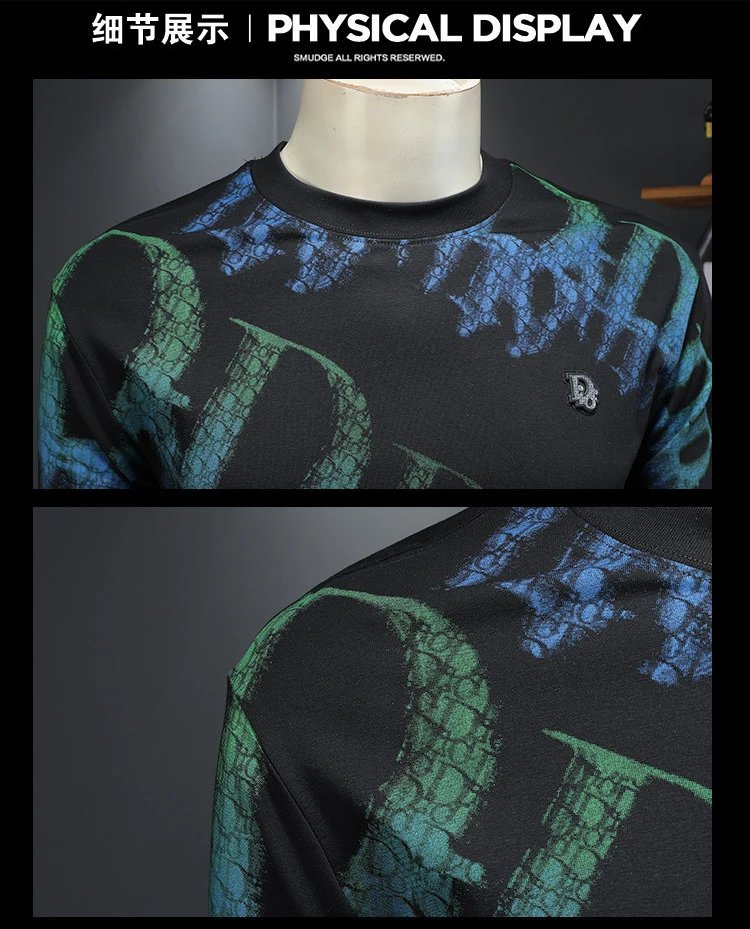 Design Graphic Print Crocodile Texture Black T-Shirt - 14