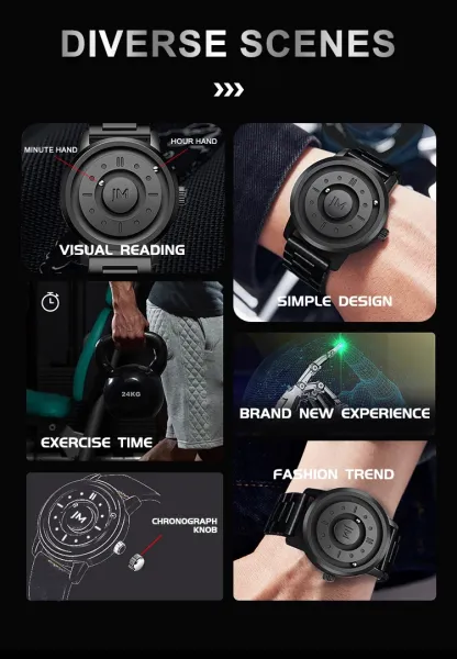 Design JM K1 (158) Black Quartz Watch Watches - 8