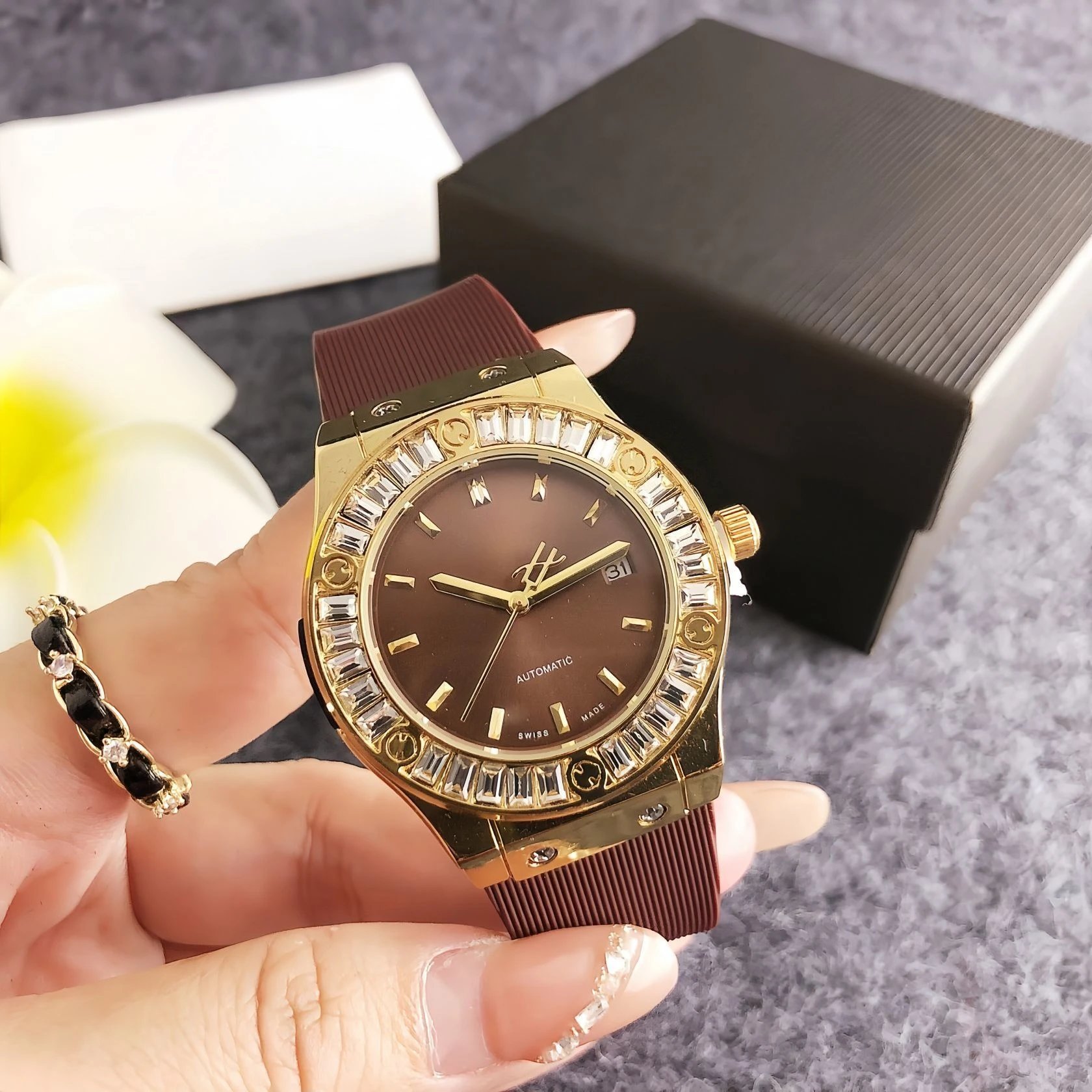 Hublot Classic Fusion Automatic Silver Dial with Baguette-Cut Crystal Bezel Watch Watches - 20