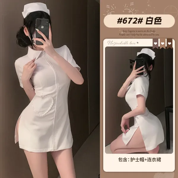 Design Nurse Costume Set White Dress - 1