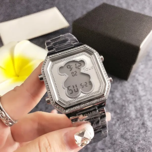 Design TOUS Bear Digital Watch Silver Crystal-Embellished Quartz Watch Watches - 1