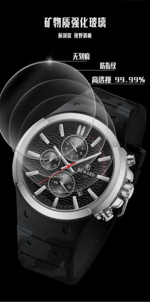 Design Reward VIP Chronograph Black and Rose Gold Watch Watches - 13