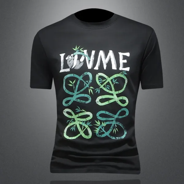 Design Love Bamboo Graphic T-Shirt Black - 1