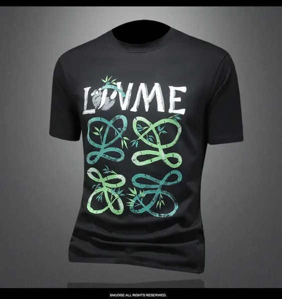 Design Love Bamboo Graphic T-Shirt Black - 6